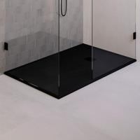 BRAUER Asteroid Douchebak 90x160 incl. antislip en antibacterieel mineraalmarmer mat zwart DB-AS90160MZ