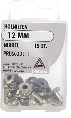 Holnieten 12mm nikkel 15st - Deltafix