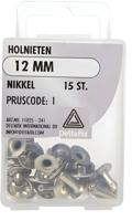 Holnieten 12mm nikkel 15st - Deltafix