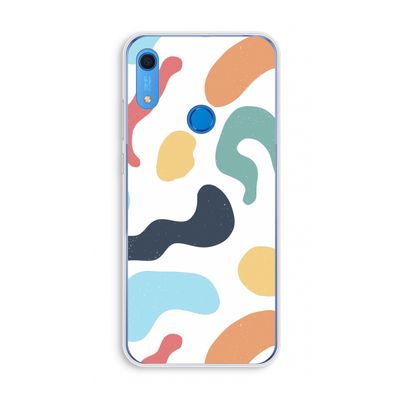 Memphis Shapes Blue: Huawei Y6s Transparant Hoesje