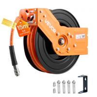 VEVOR persluchtslanghaspel, 15 m x 3/8 inch hybride persluchtslang, slanghaspel 20 bar, automatische slangoproller met 1 m aanvoerslang, 180° draaibare plafond-/wandbeugel