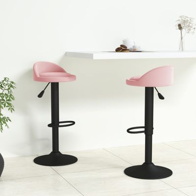 VidaXL Barkrukken 2 st fluweel roze VidaXL Barkrukken 2 st fluweel roze