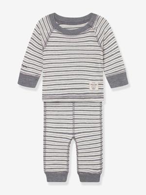 Babykleding grijs, gestreept