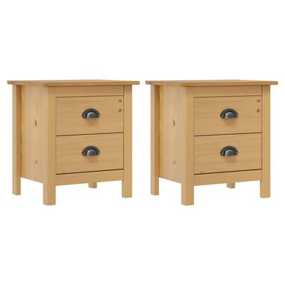 Nachtkastjes 2 st Hill 46x35x49,5 cm massief grenenhout