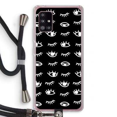 Eye pattern #3: Samsung Galaxy A51 5G Transparant Hoesje met koord