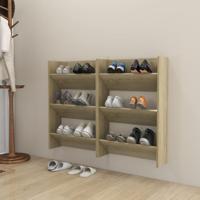 Wandschoenenkasten 2 st 60x18x90 cm spaanplaat sonoma eiken
