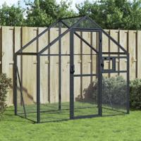 Volière 179x100x185 m aluminium antracietkleurig
