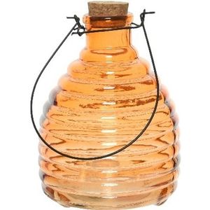 Wespenvanger/wespenval oranje 17 cm van glas   -