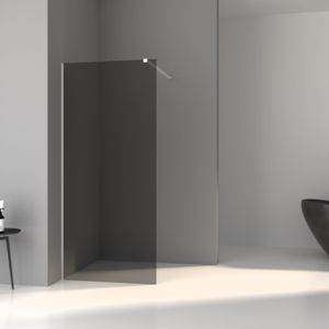 BWS Inloopdouche Pro Line Rookglas 140x200 cm 8mm Nano Coating RVS Profiel en Stang