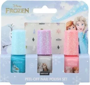 Disney Frozen Nagellak set 3 kleuren Peel-off met nagelstickers - 5ml