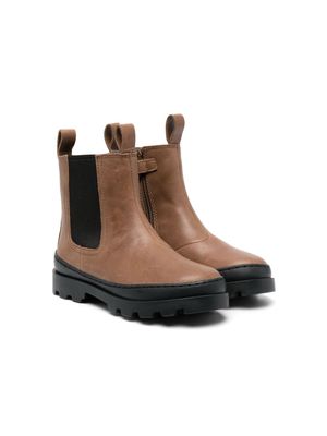 Camper Kids bottes Brutus en cuir - Marron