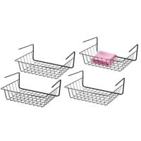 Hangmand voor kast - 4x - metaal - zwart - 29 x 21 x 11 cm - kastmandje