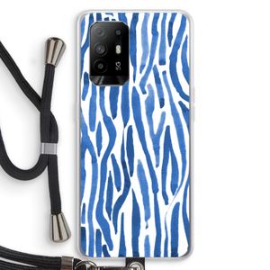 Blauwe nerven: Oppo A95 5G Transparant Hoesje met koord