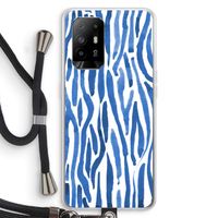 Blauwe nerven: Oppo A95 5G Transparant Hoesje met koord