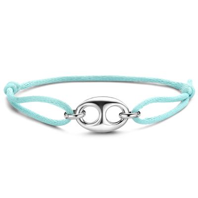 TI SENTO-Milano 2986TS Armband Koffiebooncharm zijde-zilver turquoise