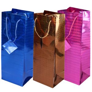 5x stuks flessen kado verpakking 33 x 10 cm brons