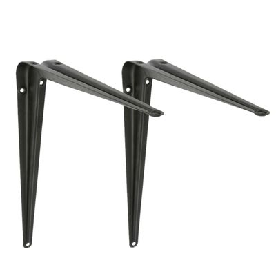 AMIG Plankdrager/planksteun van metaal - 2x - gelakt zwart - H400 x B350 mm