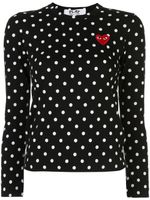 Comme Des Garçons Play t-shirt à pois - Noir