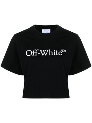 Off-White t-shirt crop Bookish à logo imprimé - Noir