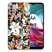 TPU Case voor Motorola Moto G30 | G10 Dark Flowers - thumbnail