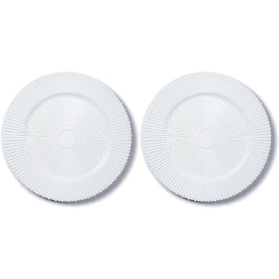 8x Diner/kerstdiner borden/onderborden wit structuur 33 cm rond