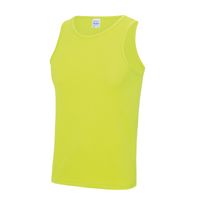 Sport singlet/hemd neon geel voor heren