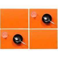 Set van 6x stuks stevige luxe Tafel placemats Plain oranje 30 x 43 cm