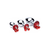 XR Brands Red Gem - Butt Plug Set with Bells - thumbnail