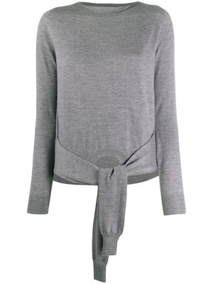 MM6 Maison Margiela pull à détail noué - Gris
