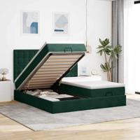 Ottoman bed met matrassen en LED's 160x200cm fluweel