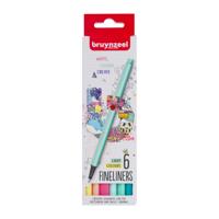 Bruynzeel Fineliner set licht- 6 kleuren