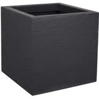 PLASTIC EDA Graphit Up vierkante bloembak - 21 L - 29,5 x 29,5 x 29,5 cm - houtskoolgrijs