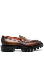Santoni mocassins en cuir à entaille penny - Marron Santoni mocassins en cuir à entaille penny - Marron