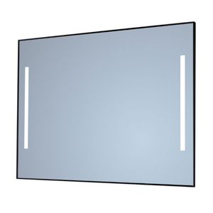 Spiegel Sanicare Q-Mirrors 90x70 cm Vierkant Met Links & Rechts LED Warm White, Omlijsting Aluminium incl. ophangmateriaal Zonder Schakelaar Sanicare