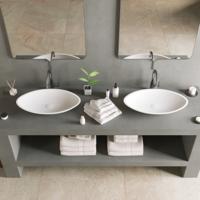 Opbouw Waskom Ideavit Solidjazz 60x35x9 cm Solid Surface Mat Wit