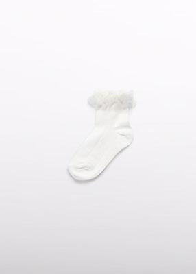 Abel & Lula Zomer sokken tule ruffel meisjes - creme wit