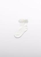Abel & Lula Zomer sokken tule ruffel meisjes - creme wit Abel & Lula Zomer sokken tule ruffel meisjes - creme wit