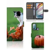 Motorola Moto G60 | Telefoonhoesje | Met pasjeshouder | Kitten