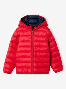 Lichte donsjas met capuchon jongen rood