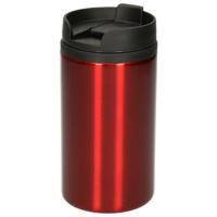 Reisbeker - 300 ml - rood - thermosbeker - 15 x 7 cm - RVS Reisbeker - 300 ml - rood - thermosbeker - 15 x 7 cm - RVS
