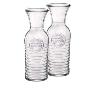 Bormioli Rocco water/wijn schenkkan/karaf - 2x stuks - 1 liter - Glas - Sapkan - Waterkan