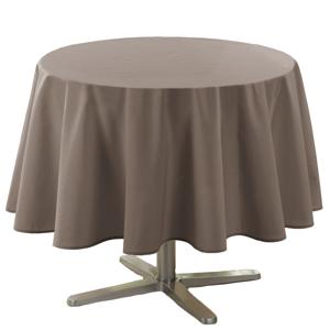 Eettafel tafelkleed rond - taupe - polyester - Dia 180 cm - Basic eettafel tafelkleden