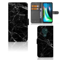 Motorola Moto G9 Play | E7 Plus | Bookcase | Marmer Zwart - Origineel Cadeau Vader
