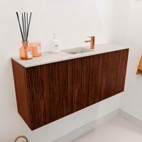 Toiletmeubel Mondiaz Joya Dlux | 90 cm | Meubelkleur Ruby | Faye wastafel Nata Wasbak Midden | 1 kraangat
