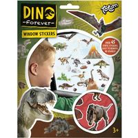 Auto raamstickers - 45 stuks - dinosaurus thema - voor kinderen - thumbnail