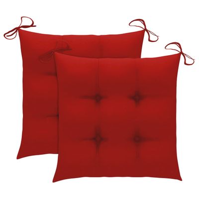 vidaXL Stoelkussens 2 st 40x40x7 cm stof rood