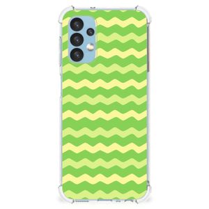 Samsung Galaxy A13 (4G) Doorzichtige Silicone Hoesje Waves Green