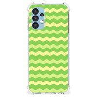 Samsung Galaxy A13 (4G) Doorzichtige Silicone Hoesje Waves Green - thumbnail