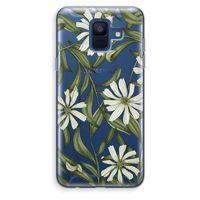 Wit bloemenpatroon: Samsung Galaxy A6 (2018) Transparant Hoesje