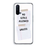 No Girls Allowed Unless: OnePlus Nord CE 5G Transparant Hoesje